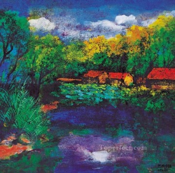 Ma Jun colorful ink landscape traditional Chinese Oil Paintings